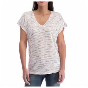 Bobeau Striped T-shirt Cuffed Sleeve XXL